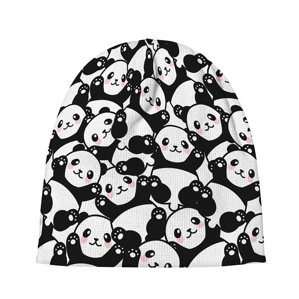 Cute Happy Panda Pattern Print Beanie