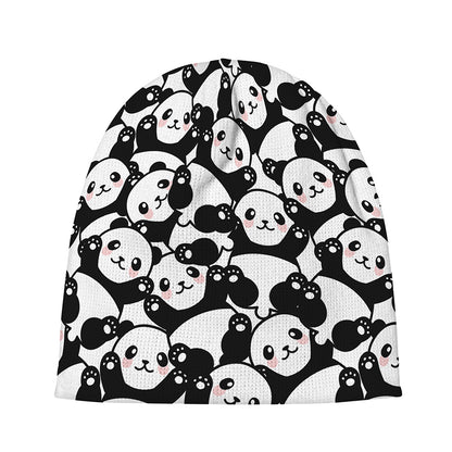Cute Happy Panda Pattern Print Beanie