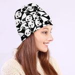 Cute Happy Panda Pattern Print Beanie