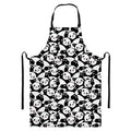 Cute Happy Panda Pattern Print Bib Apron With Pocket