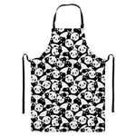 Cute Happy Panda Pattern Print Bib Apron With Pocket
