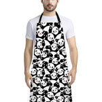 Cute Happy Panda Pattern Print Bib Apron With Pocket