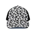 Cute Happy Panda Pattern Print Black Mesh Trucker Hat