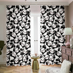 Cute Happy Panda Pattern Print Blackout Pencil Pleat Curtains