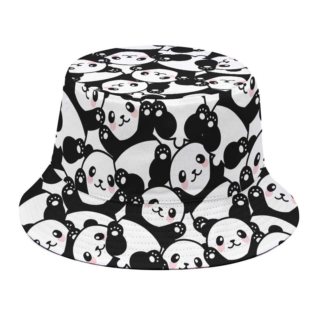 Cute Happy Panda Pattern Print Bucket Hat