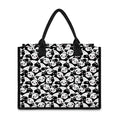 Cute Happy Panda Pattern Print Canvas Tote Bag