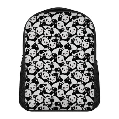 Cute Happy Panda Pattern Print Casual Backpack