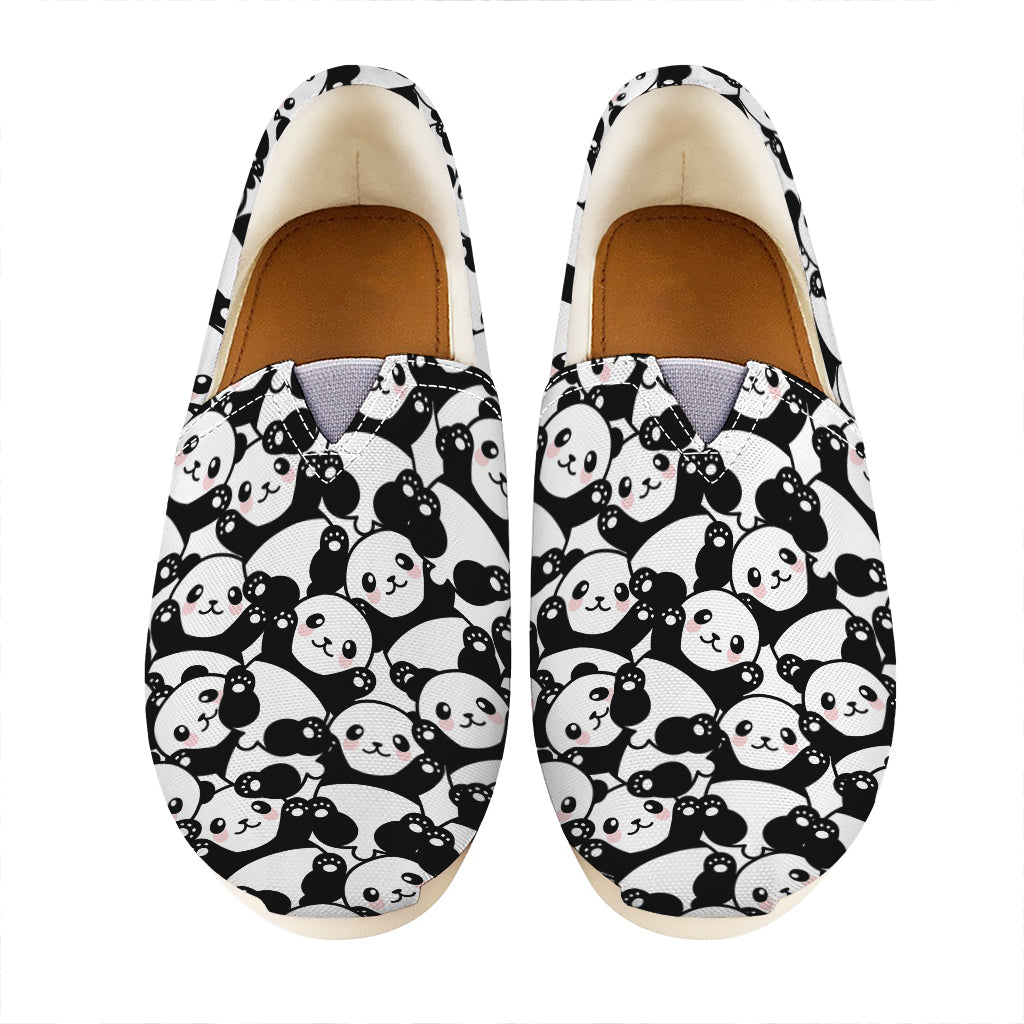 Cute Happy Panda Pattern Print Casual Shoes