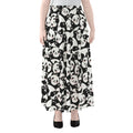 Cute Happy Panda Pattern Print Chiffon Maxi Skirt