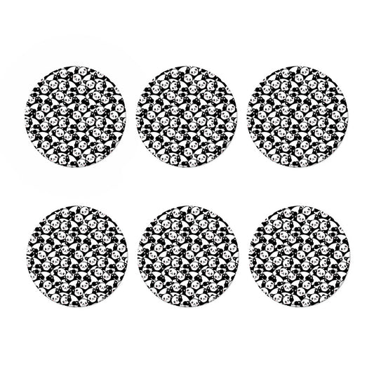 Cute Happy Panda Pattern Print Coaster Set