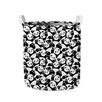 Cute Happy Panda Pattern Print Collapsible Laundry Basket