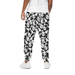 Cute Happy Panda Pattern Print Cotton Pants