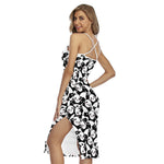 Cute Happy Panda Pattern Print Cross Back Cami Dress