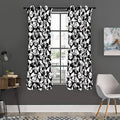 Cute Happy Panda Pattern Print Grommet Curtain Panels