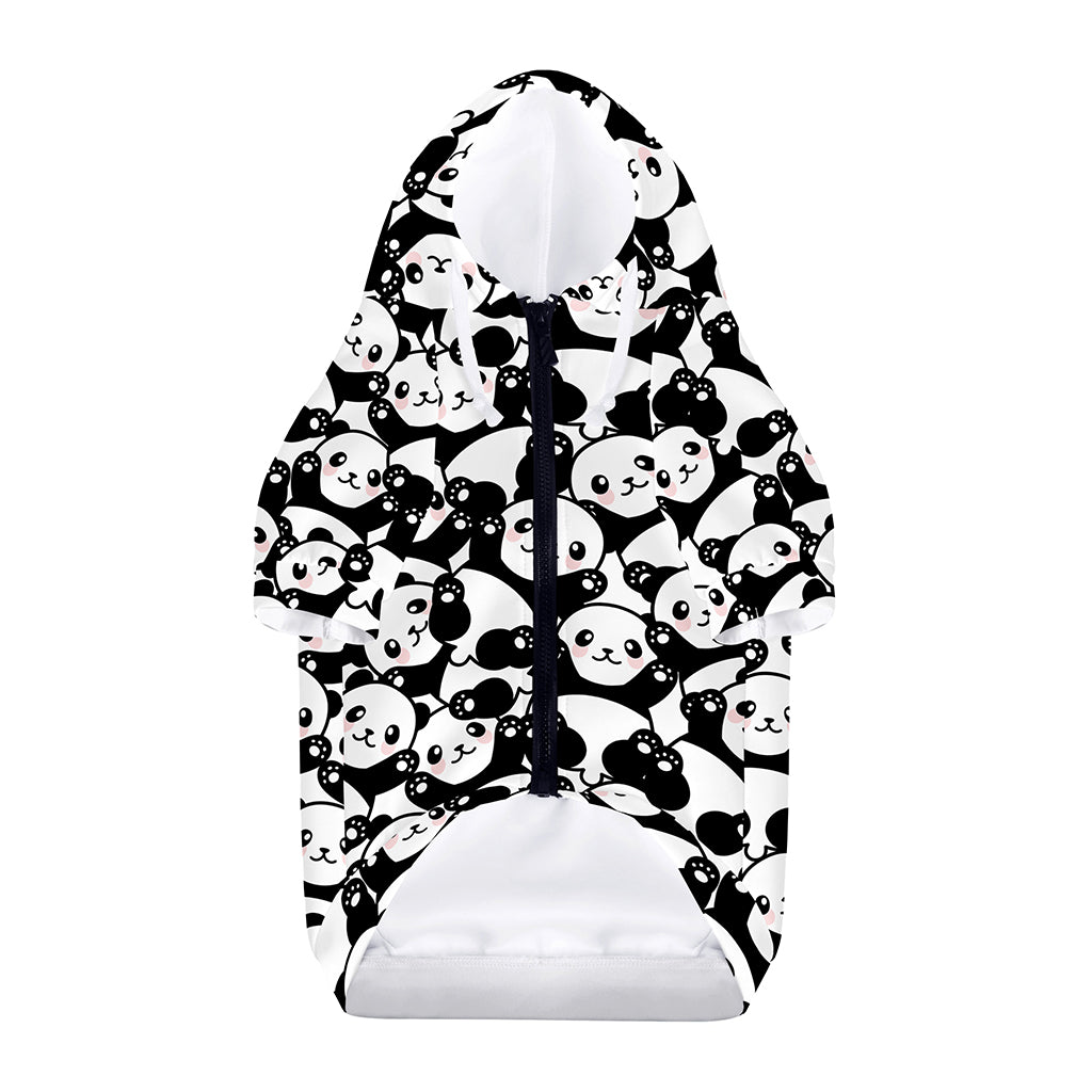 Cute Happy Panda Pattern Print Dog Zip Up Hoodie