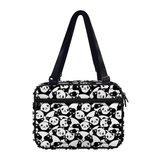 Cute Happy Panda Pattern Print Double Strap Bible Bag
