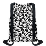 Cute Happy Panda Pattern Print Drawstring Backpack