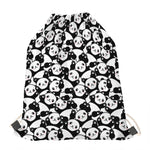 Cute Happy Panda Pattern Print Drawstring Bag