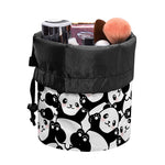 Cute Happy Panda Pattern Print Drawstring Makeup Bag