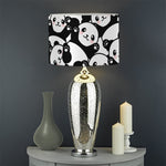 Cute Happy Panda Pattern Print Drum Lamp Shade