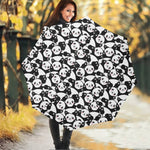 Cute Happy Panda Pattern Print Foldable Umbrella
