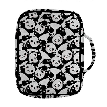 Cute Happy Panda Pattern Print Front Pocket Bible Bag