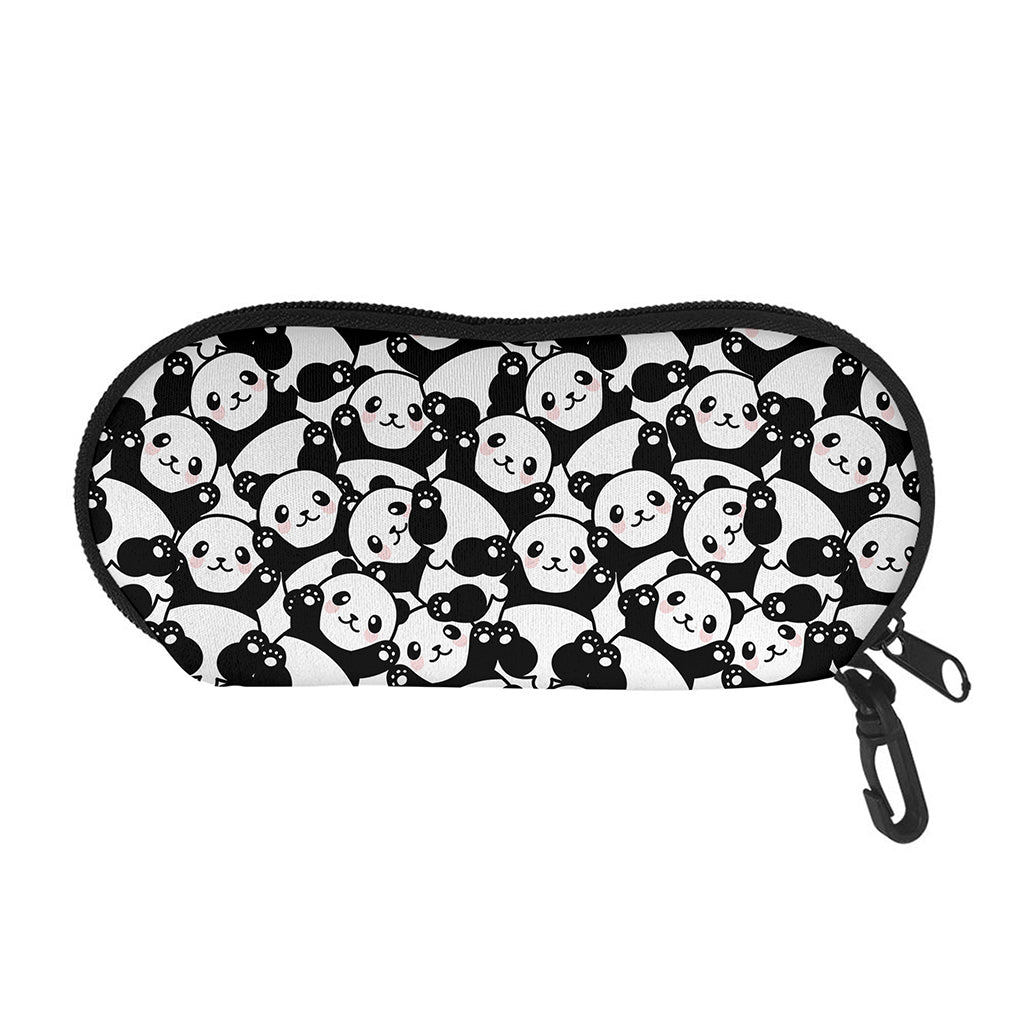Cute Happy Panda Pattern Print Glasses Case