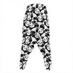Cute Happy Panda Pattern Print Hammer Pants