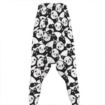 Cute Happy Panda Pattern Print Hammer Pants