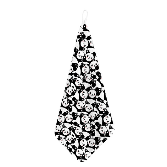 Cute Happy Panda Pattern Print Hand Towel