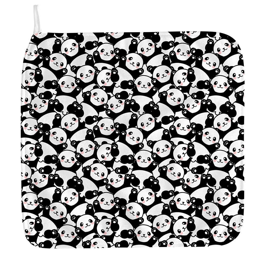 Cute Happy Panda Pattern Print Hand Towel