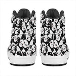 Cute Happy Panda Pattern Print High Top Leather Sneakers