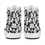 Cute Happy Panda Pattern Print High Top Leather Sneakers
