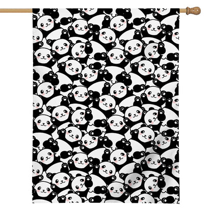 Cute Happy Panda Pattern Print House Flag