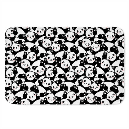Cute Happy Panda Pattern Print Indoor Door Mat