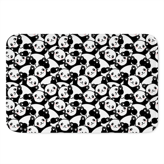 Cute Happy Panda Pattern Print Indoor Door Mat