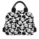 Cute Happy Panda Pattern Print Insulated Lunch Bag
