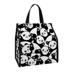 Cute Happy Panda Pattern Print Insulated Lunch Tote