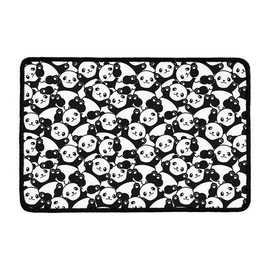 Cute Happy Panda Pattern Print Kitchen Mat