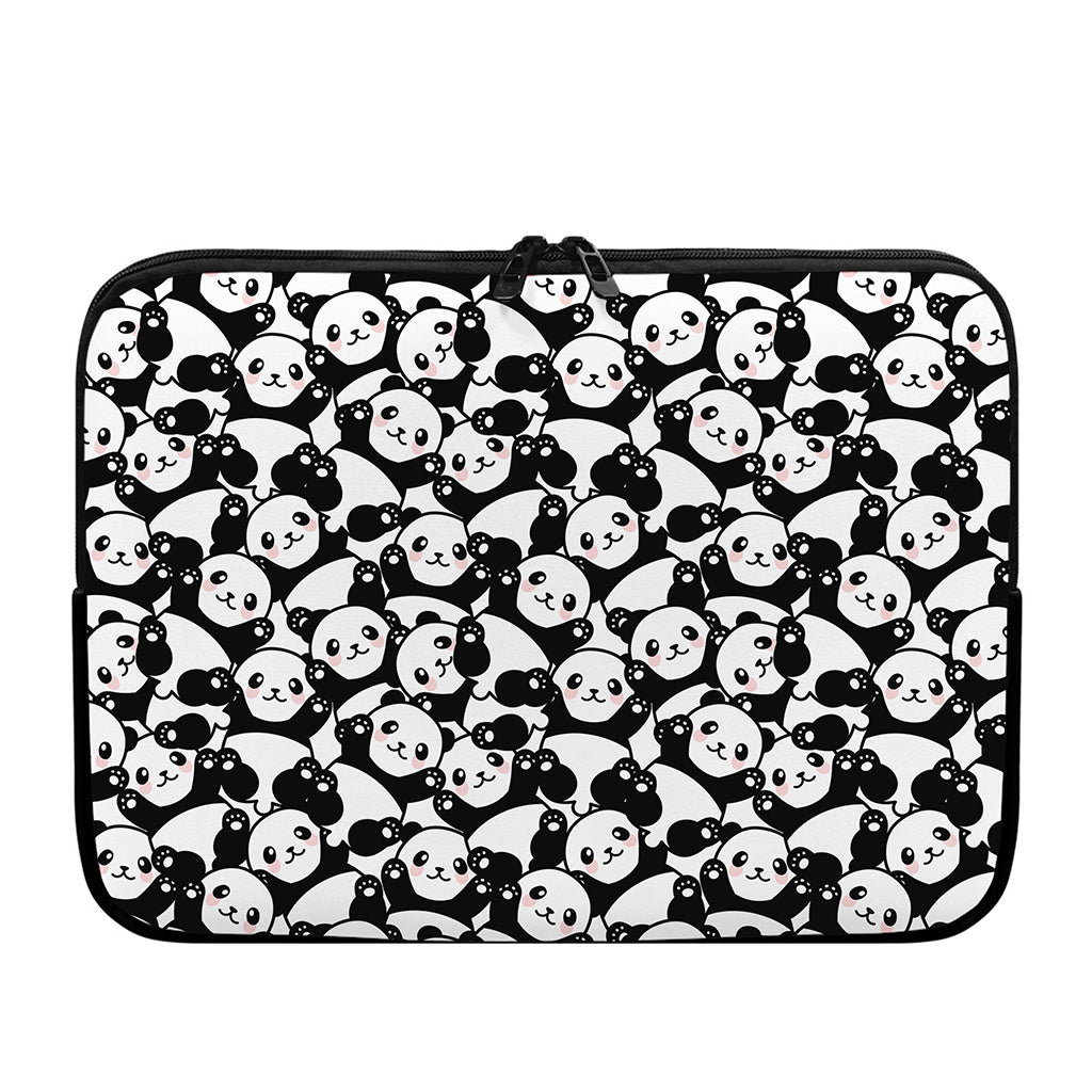 Cute Happy Panda Pattern Print Laptop Sleeve