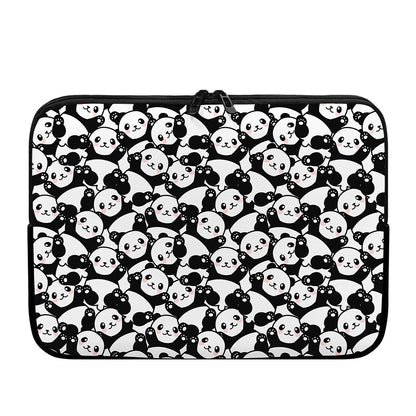 Cute Happy Panda Pattern Print Laptop Sleeve
