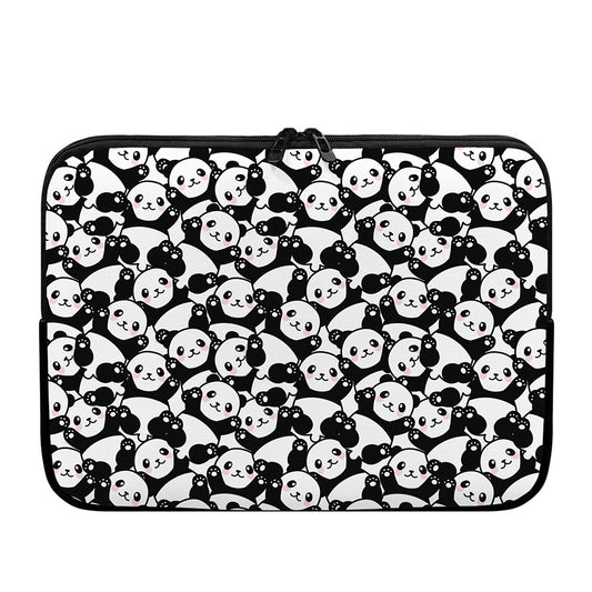 Cute Happy Panda Pattern Print Laptop Sleeve