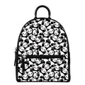 Cute Happy Panda Pattern Print Leather Backpack