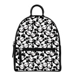 Cute Happy Panda Pattern Print Leather Backpack