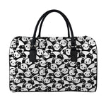 Cute Happy Panda Pattern Print Leather Duffle Bag