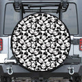 Cute Happy Panda Pattern Print Leather Spare Tire Cover