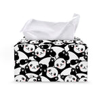 Cute Happy Panda Pattern Print Leather Tissue Box Cover