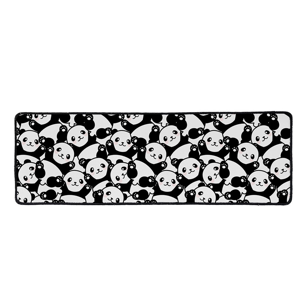 Cute Happy Panda Pattern Print Long Kitchen Mat