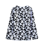 Cute Happy Panda Pattern Print Long Sleeve Short Coat