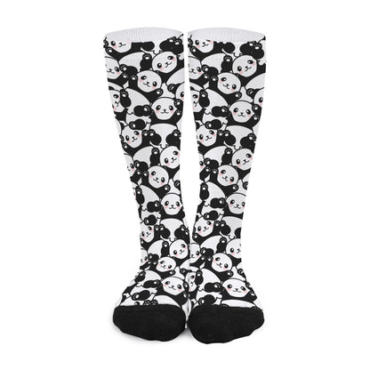 Cute Happy Panda Pattern Print Long Socks
